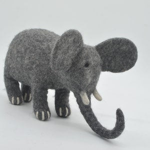 Wool Felt Elephant Dog Toy | Felted Animal Play Toys for Kids | Stuffed Felt Animals