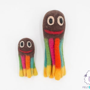Wool Felt Octopus Dog Toy Aquatic Animal Pet Safe Play Dog Toys : Fair Trade and Ethically Handmade