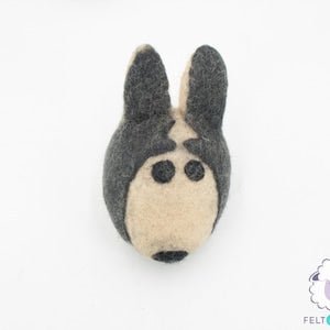 8cm Cute Wool Felt Dog Head Toy | Chew Toys for Dogs | Felt Fetch Dog Toy | Eco-Friendly Toys for Dogs