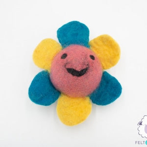Wool Felt Eco-Friendly Flower Dog Chew Toy | Durable Fetch Toy for Dogs | Handmade Wool Dog Toy