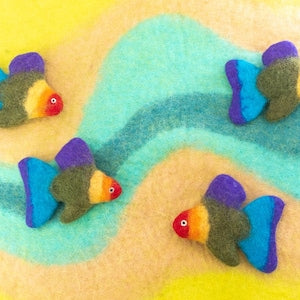 9cm Handmade Felt Fish Pet Toy - Colorful Pet Toy, Safe and Hypoallergenic Toy, Fetch and Play for Cats : Fair Trade and Ethically Handmade