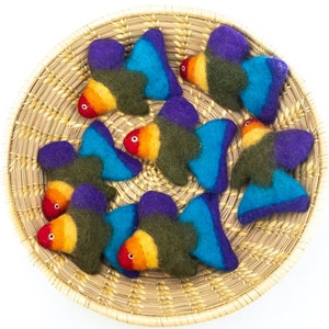 9cm Handmade Felt Fish Pet Toy - Colorful Pet Toy, Safe and Hypoallergenic Toy, Fetch and Play for Cats : Fair Trade and Ethically Handmade