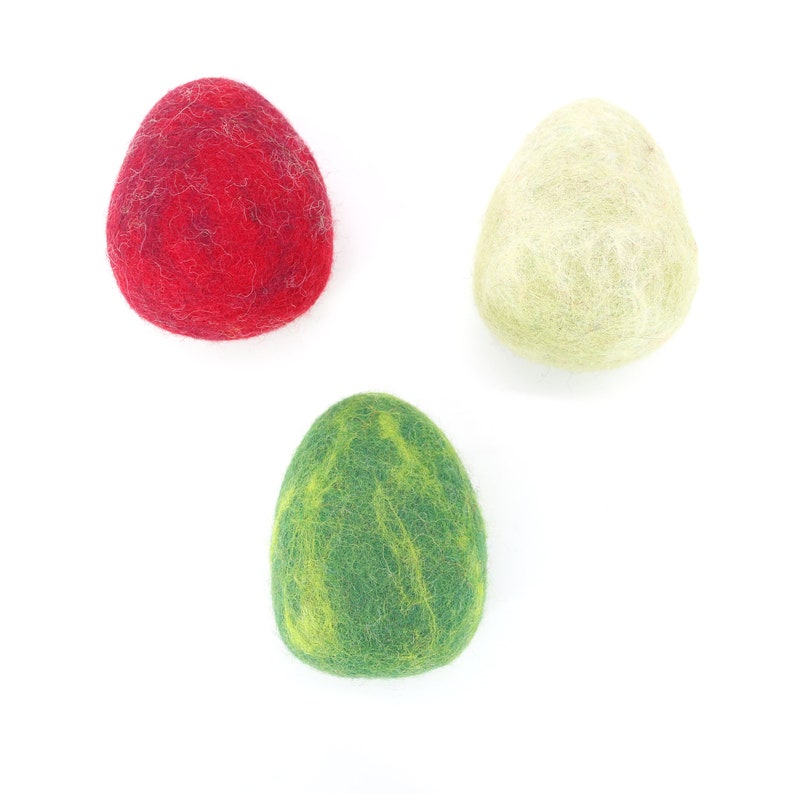 Handmade Wool Felt Dinosaur Eggs | Felted Egg Ornament | Handmade Felt Eggs | Easter Eggs Toy Set for Kids