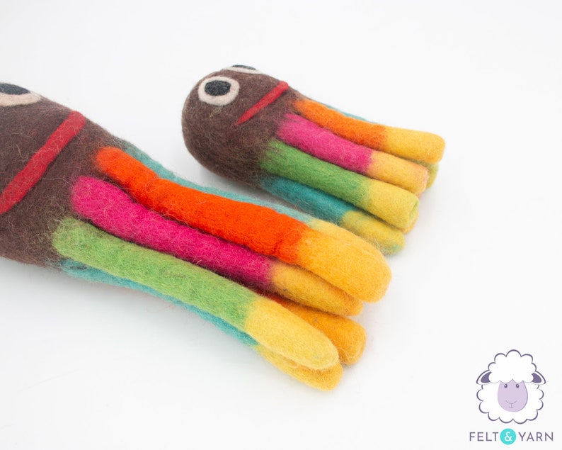 Wool Felt Octopus Dog Toy Aquatic Animal Pet Safe Play Dog Toys : Fair Trade and Ethically Handmade