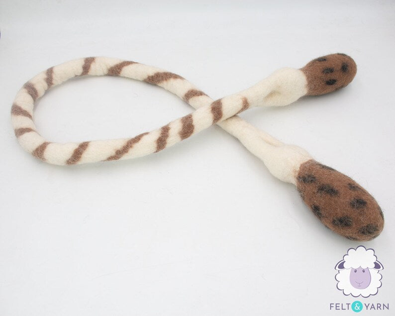 Wool Felt Turkey Leg Dog Rope Toy | Eco Dog Chew Toy | Dog Enrichment Toy | Durable Tug of War Playable Toys for Dogs