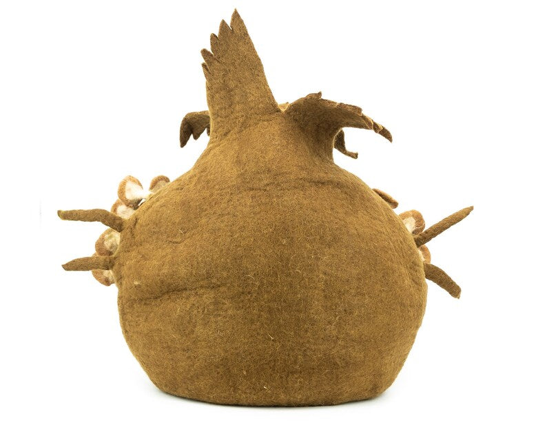 50cm Wool Felt Jungle Mushroom Design Cat Bed | Felted Cat Bed | Felt Pet House | Fair Trade | 100% Wool and Handmade