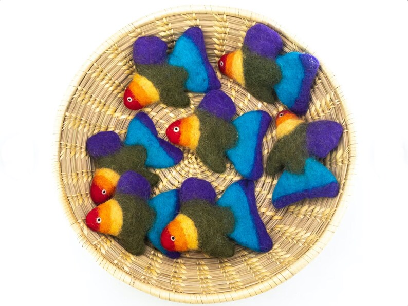 9cm Handmade Felt Fish Pet Toy - Colorful Pet Toy, Safe and Hypoallergenic Toy, Fetch and Play for Cats : Fair Trade and Ethically Handmade