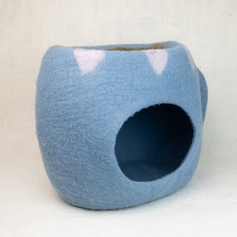 50cm Wool Felt Coffee Mug Cat Cave | Felted Cat Bed | Wool Kitty Bed | Felt Cat House | Fair Trade | 100% Wool and Handmade