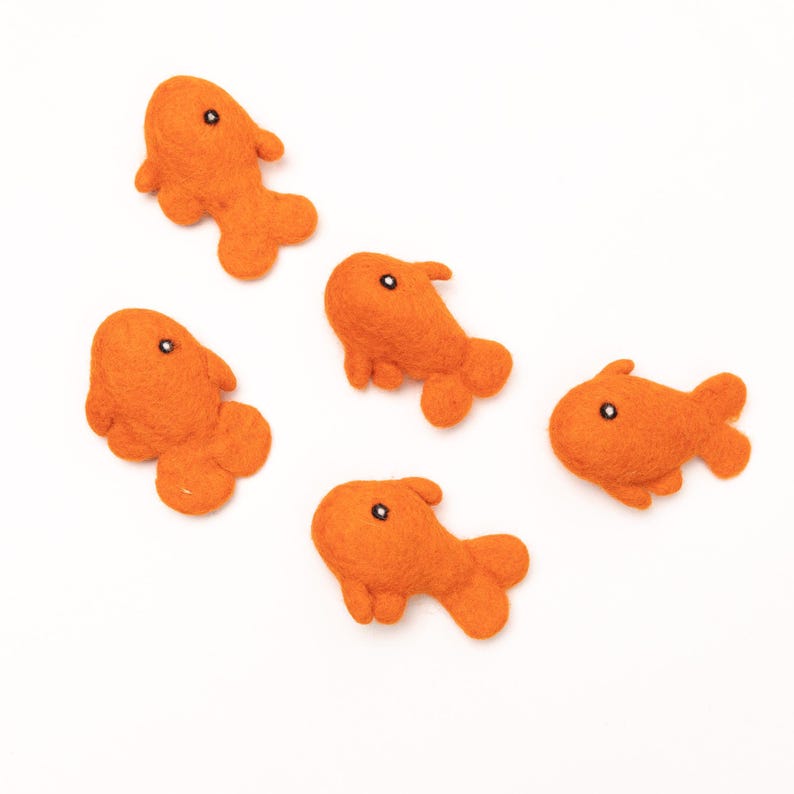 Handcrafted Wool Felt Fish | Felted Wool Cat Toy | Natural Cat Toy | Pretend Play Toys | Educational Felt Toys