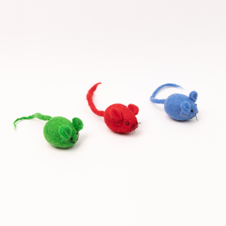 Colorful Handcrafted Felt Mouse Toys | Interactive Play Toys for Cats | Fun Pet Toys | Cat Teaser Toys