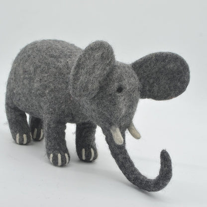 Wool Felt Elephant Dog Toy | Felted Animal Play Toys for Kids | Stuffed Felt Animals