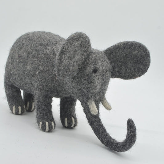Wool Felt Elephant Dog Toy | Felted Animal Play Toys for Kids | Stuffed Felt Animals