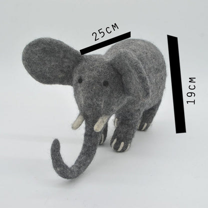 Wool Felt Elephant Dog Toy | Felted Animal Play Toys for Kids | Stuffed Felt Animals