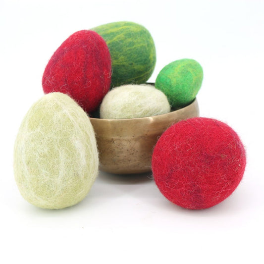 Handmade Wool Felt Dinosaur Eggs | Felted Egg Ornament | Handmade Felt Eggs | Easter Eggs Toy Set for Kids