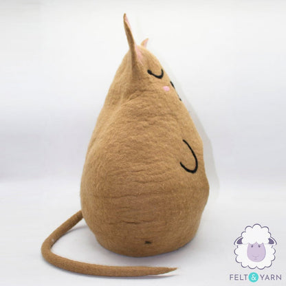 45cm Kitty Cat Cave, Wool Felt Premium Cat Bed House, Kitty Bed Handmade Cocoon