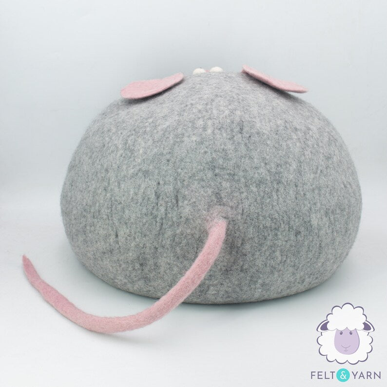 50cm Wool Felt Cat Bed | Felted Cat Bed | Felt Cat House | Pet House and Bed | Kitty Bed | Fair Trade | 100% Wool and Handmade|