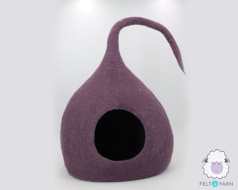 Neutral Cat Bed | Natural Cat Bed | Cat Cave | Felt Cat House | Cat Pod | Wool Cat Furniture | Soft Cat Bed | Large Cat Cave | Felt Cat Bed