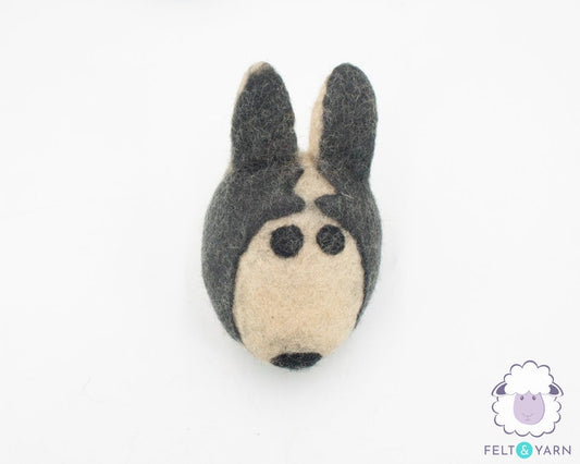 8cm Cute Wool Felt Dog Head Toy | Chew Toys for Dogs | Felt Fetch Dog Toy | Eco-Friendly Toys for Dogs