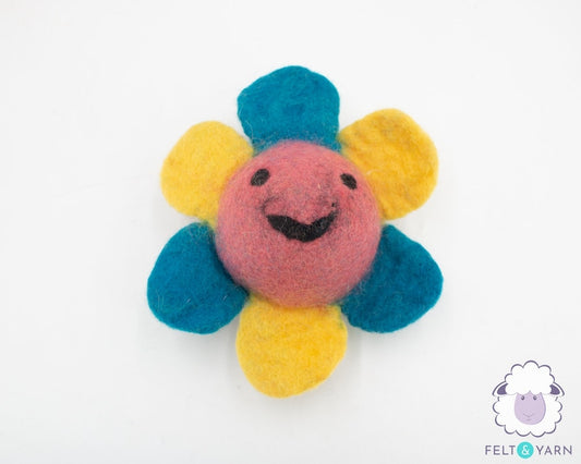 Wool Felt Eco-Friendly Flower Dog Chew Toy | Durable Fetch Toy for Dogs | Handmade Wool Dog Toy