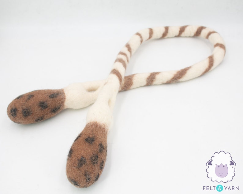 Wool Felt Turkey Leg Dog Rope Toy | Eco Dog Chew Toy | Dog Enrichment Toy | Durable Tug of War Playable Toys for Dogs