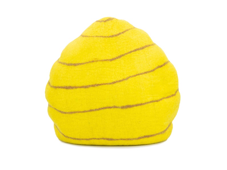 Wool Felt Bee Hive Cat Cave Bed | Handmade Pet Toy Ornaments | Pet Tunnel Felt Accessories | Cat House: Certified Fair Trade and Handmade