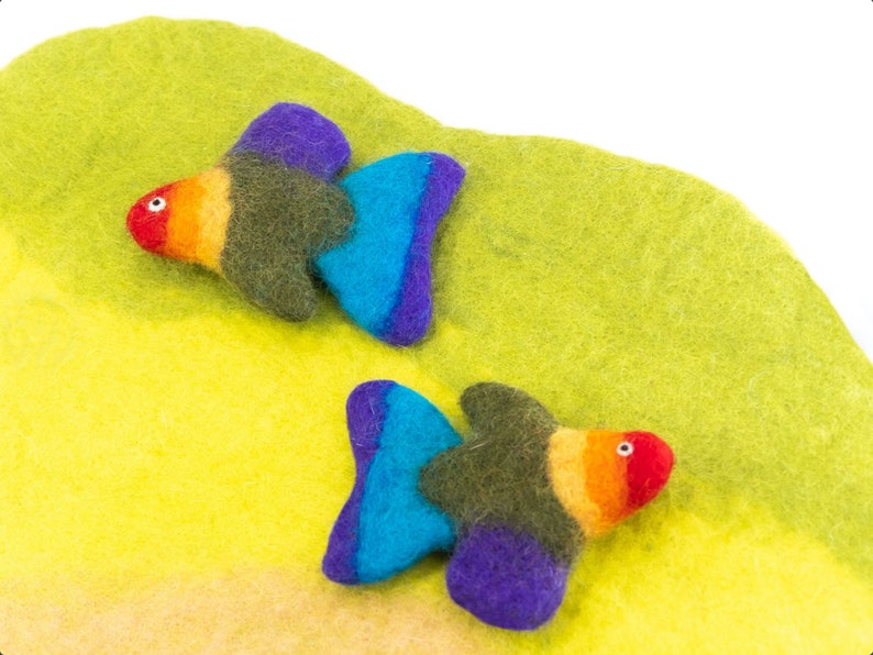 9cm Handmade Felt Fish Pet Toy - Colorful Pet Toy, Safe and Hypoallergenic Toy, Fetch and Play for Cats : Fair Trade and Ethically Handmade