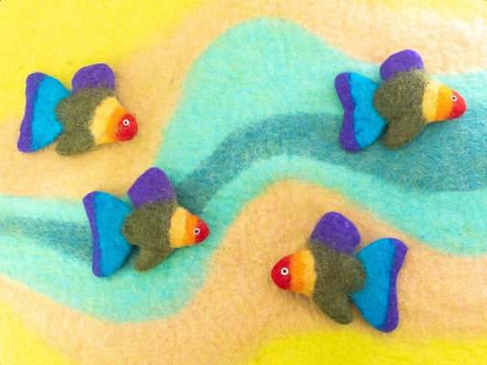 9cm Handmade Felt Fish Pet Toy - Colorful Pet Toy, Safe and Hypoallergenic Toy, Fetch and Play for Cats : Fair Trade and Ethically Handmade