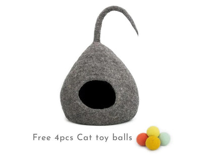Neutral Cat Bed | Natural Cat Bed | Cat Cave | Felt Cat House | Cat Pod | Wool Cat Furniture | Soft Cat Bed | Large Cat Cave | Felt Cat Bed