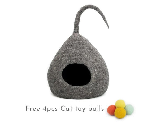 Neutral Cat Bed | Natural Cat Bed | Cat Cave | Felt Cat House | Cat Pod | Wool Cat Furniture | Soft Cat Bed | Large Cat Cave | Felt Cat Bed