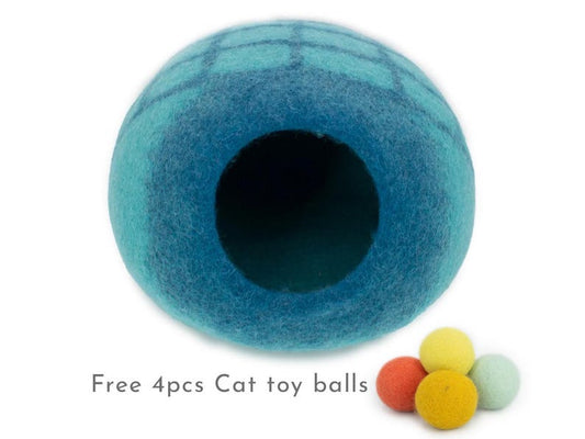 50cm Wool Felt Layer Cat Bed Cave, Handmade Wool Cat Cocoon House