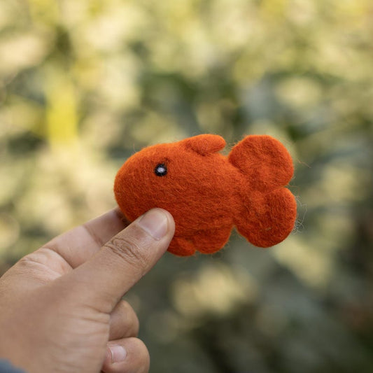 Handcrafted Wool Felt Fish | Felted Wool Cat Toy | Natural Cat Toy | Pretend Play Toys | Educational Felt Toys