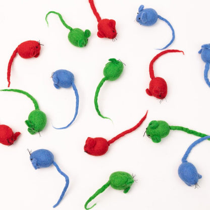 Colorful Handcrafted Felt Mouse Toys | Interactive Play Toys for Cats | Fun Pet Toys | Cat Teaser Toys