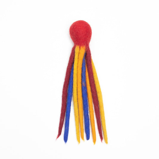 25cm Wool Felt Cat Feather Rattle Toy | Interactive Teaser Toys for Cats | Ecofriendly Pet Toys | Gifts for Cat Lovers | Durable Pet Toys