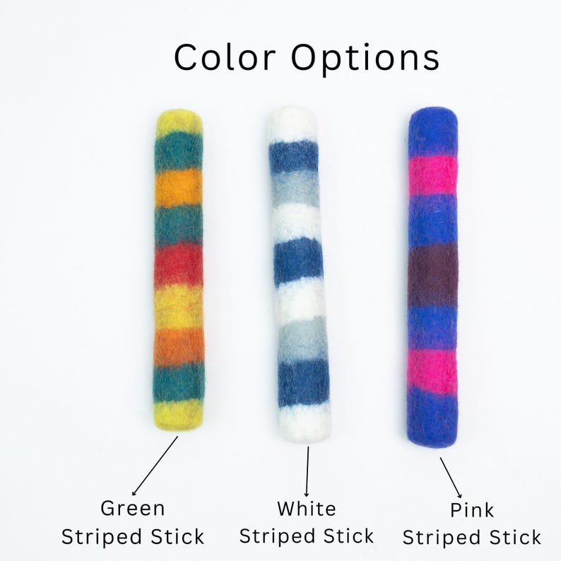 Striped Felt Kicker Toys for Dogs | Handcrafted Wool Chew Toys | Interactive Dog Toys | Fetch Toys for Pets | Gifts for Dogs